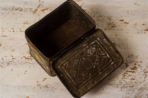 antique metal boxes with lids